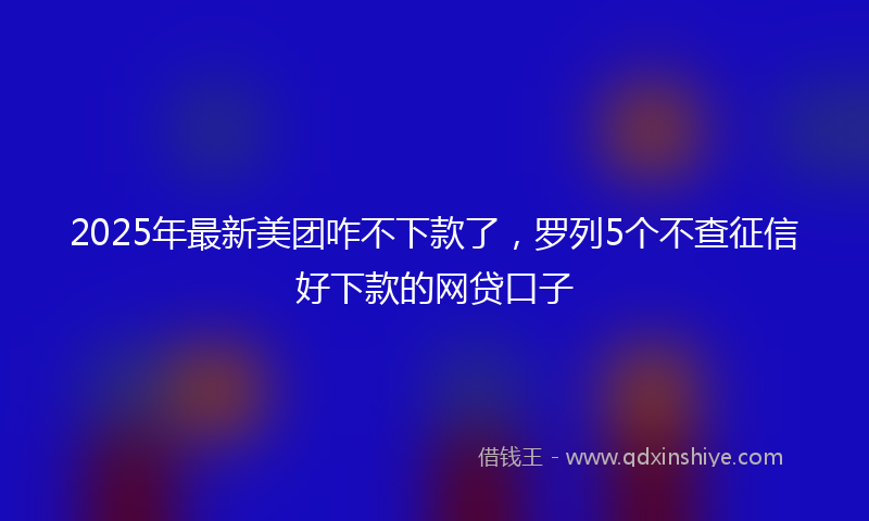 2025年最新美团咋不下款了，罗列5个不查征信好下款的网贷口子