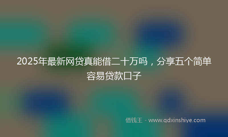 2025年最新网贷真能借二十万吗，分享五个简单容易贷款口子