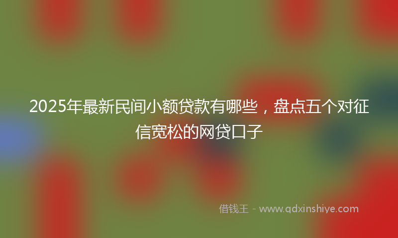 2025年最新民间小额贷款有哪些，盘点五个对征信宽松的网贷口子