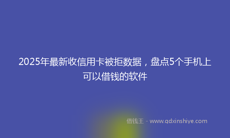 2025年最新收信用卡被拒数据，盘点5个手机上可以借钱的软件