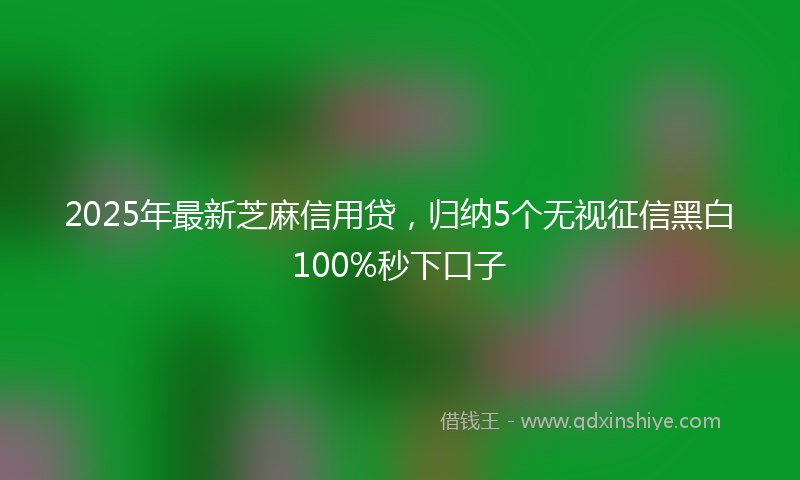 2025年最新芝麻信用贷，归纳5个无视征信黑白100%秒下口子