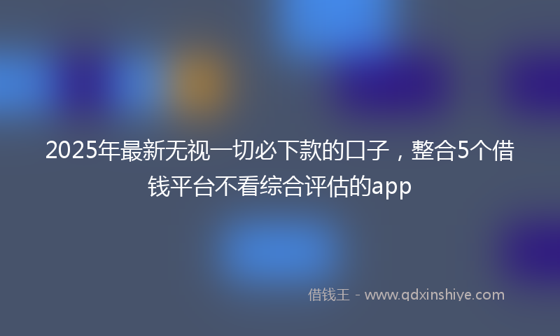 2025年最新无视一切必下款的口子，整合5个借钱平台不看综合评估的app
