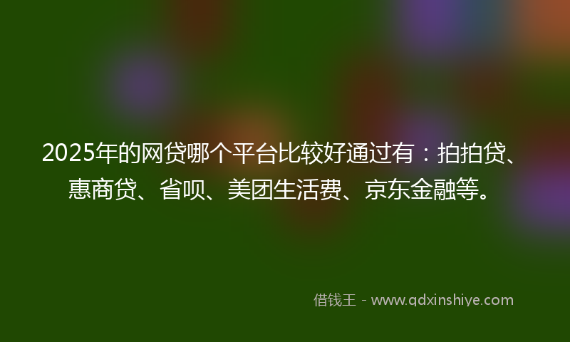2025年的网贷哪个平台比较好通过有：拍拍贷、惠商贷、省呗、美团生活费、京东金融等。