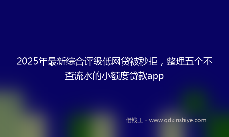 2025年最新综合评级低网贷被秒拒，整理五个不查流水的小额度贷款app