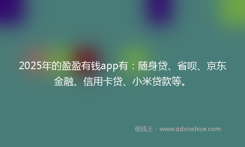 2025年的盈盈有钱app有：随身贷、省呗、京东金融、信用卡贷、小米贷款等。