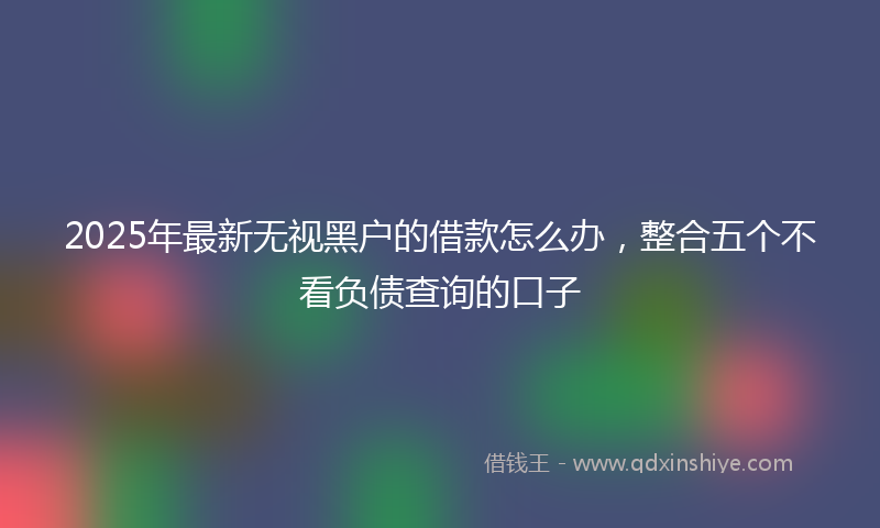 2025年最新无视黑户的借款怎么办，整合五个不看负债查询的口子