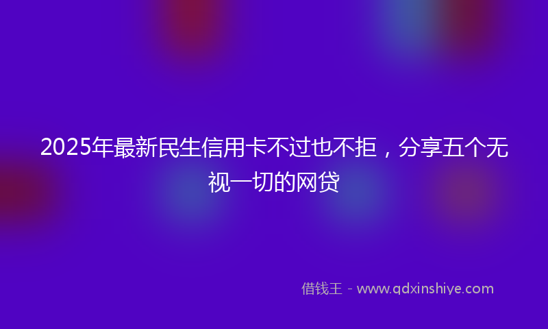 2025年最新民生信用卡不过也不拒，分享五个无视一切的网贷