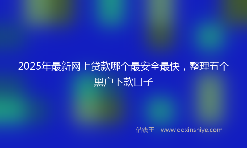 2025年最新网上贷款哪个最安全最快，整理五个黑户下款口子