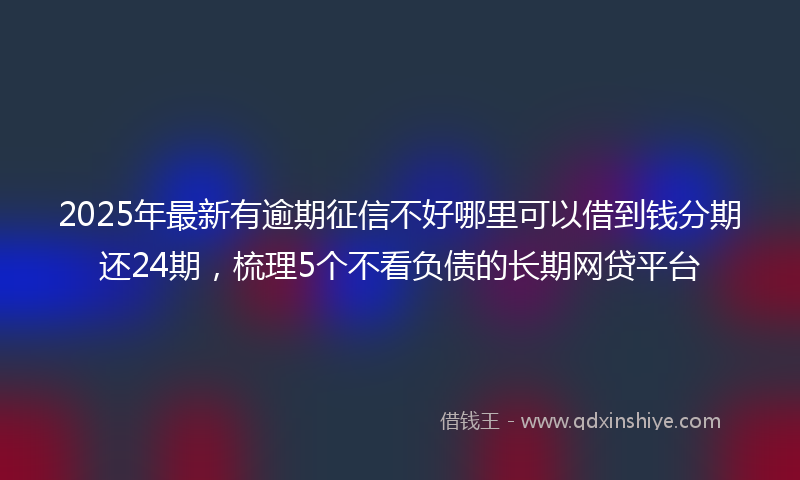 2025年最新有逾期征信不好哪里可以借到钱分期还24期，梳理5个不看负债的长期网贷平台