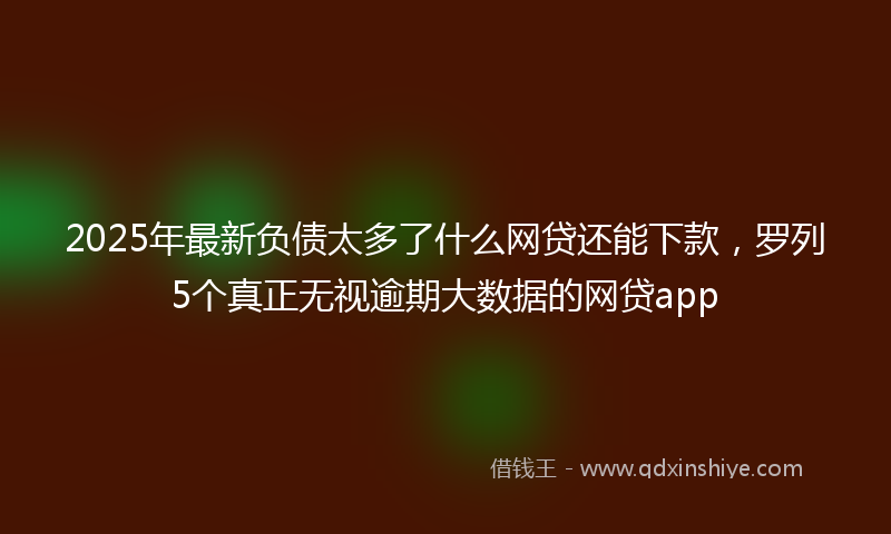2025年最新负债太多了什么网贷还能下款，罗列5个真正无视逾期大数据的网贷app
