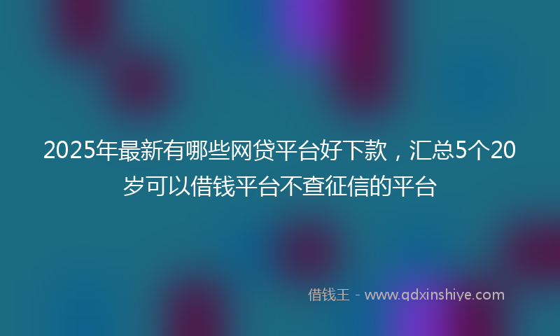2025年最新有哪些网贷平台好下款，汇总5个20岁可以借钱平台不查征信的平台