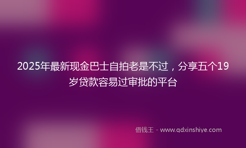 2025年最新现金巴士自拍老是不过，分享五个19岁贷款容易过审批的平台
