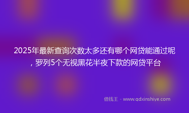 2025年最新查询次数太多还有哪个网贷能通过呢，罗列5个无视黑花半夜下款的网贷平台