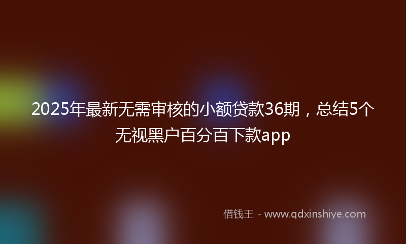 2025年最新无需审核的小额贷款36期，总结5个无视黑户百分百下款app