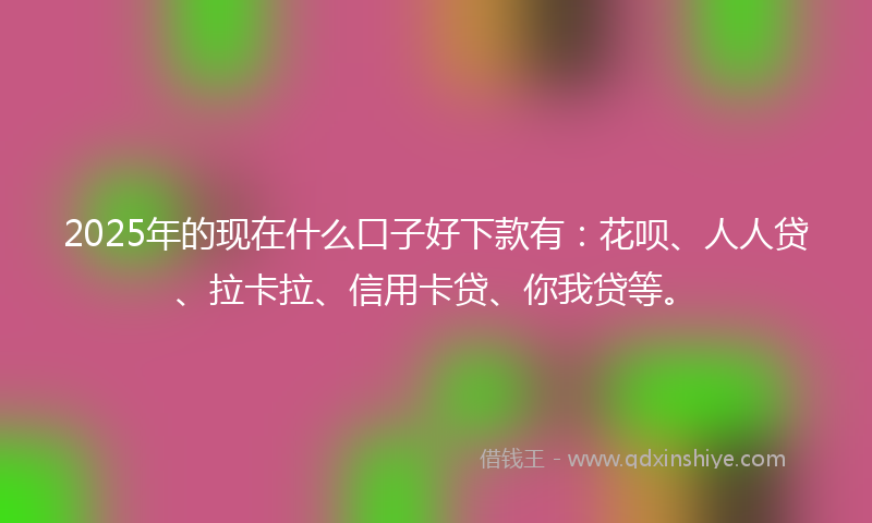 2025年的现在什么口子好下款有：花呗、人人贷、拉卡拉、信用卡贷、你我贷等。