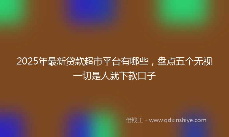 2025年最新贷款超市平台有哪些，盘点五个无视一切是人就下款口子