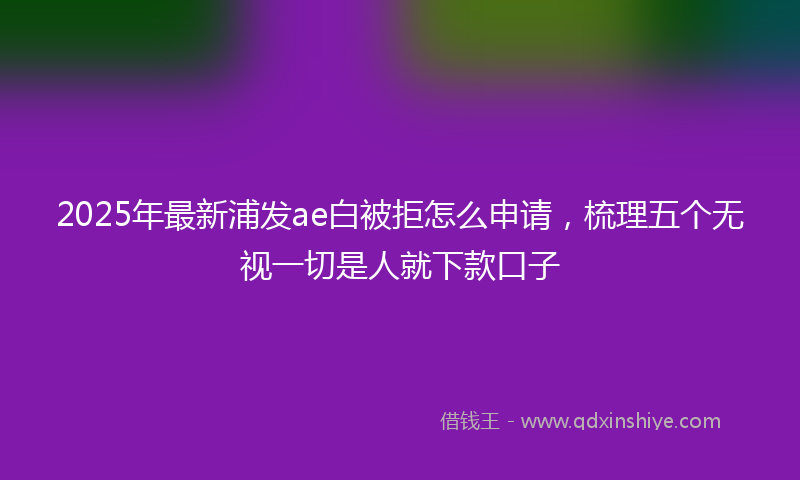 2025年最新浦发ae白被拒怎么申请，梳理五个无视一切是人就下款口子