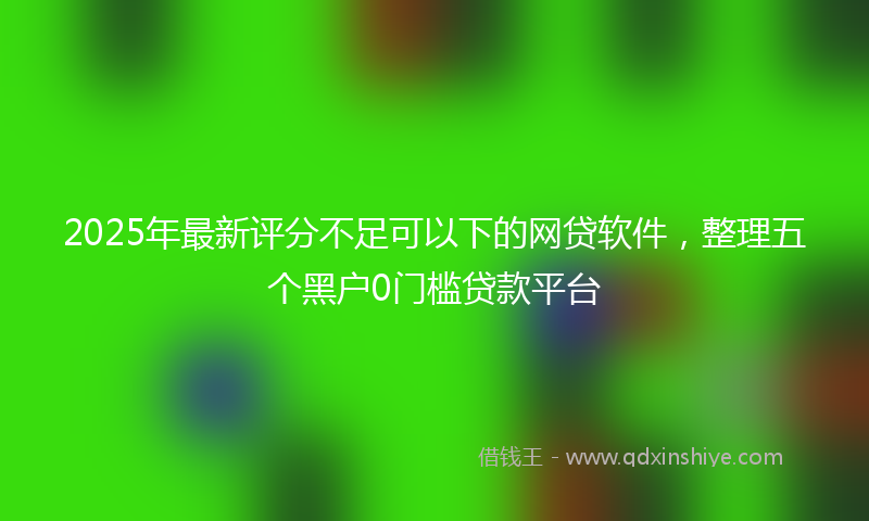2025年最新评分不足可以下的网贷软件，整理五个黑户0门槛贷款平台