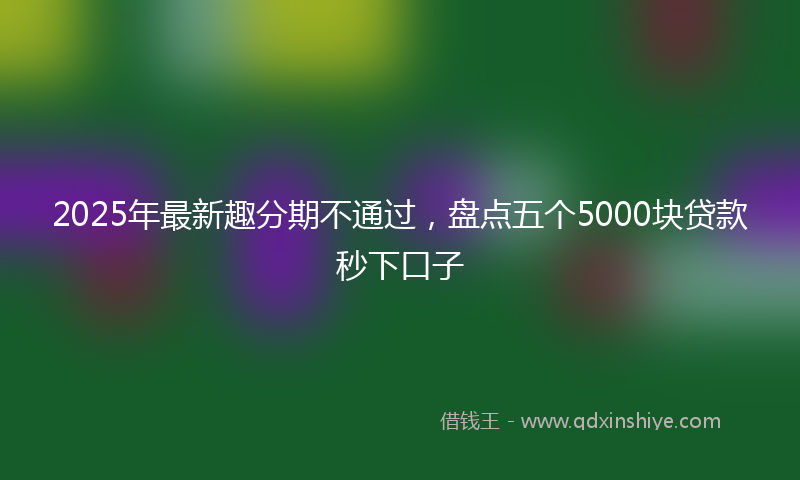 2025年最新趣分期不通过，盘点五个5000块贷款秒下口子
