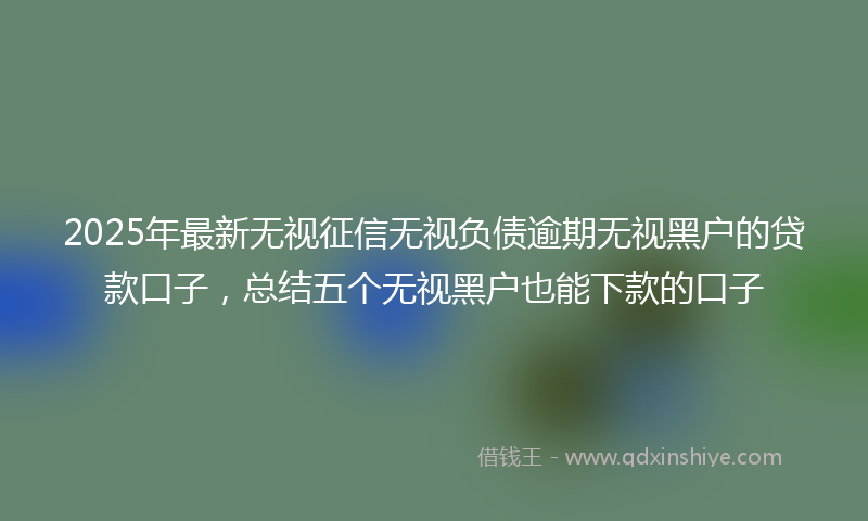 2025年最新无视征信无视负债逾期无视黑户的贷款口子，总结五个无视黑户也能下款的口子
