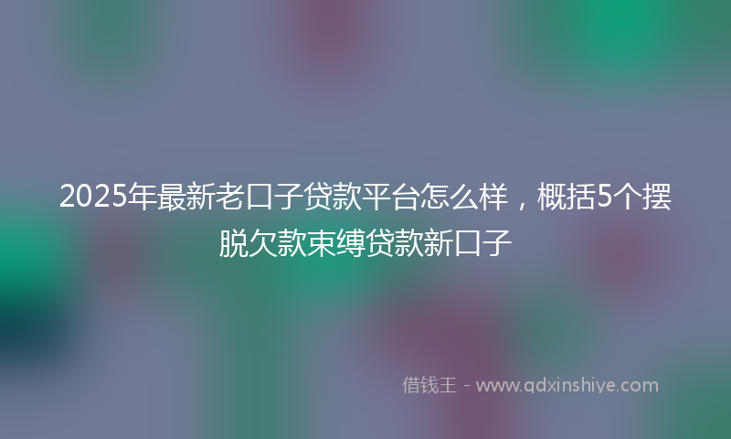 2025年最新老口子贷款平台怎么样，概括5个摆脱欠款束缚贷款新口子