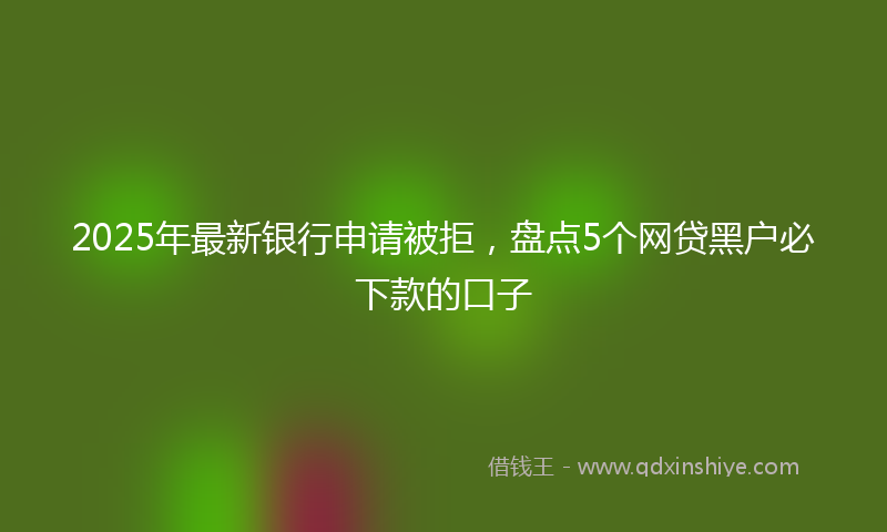 2025年最新银行申请被拒，盘点5个网贷黑户必下款的口子