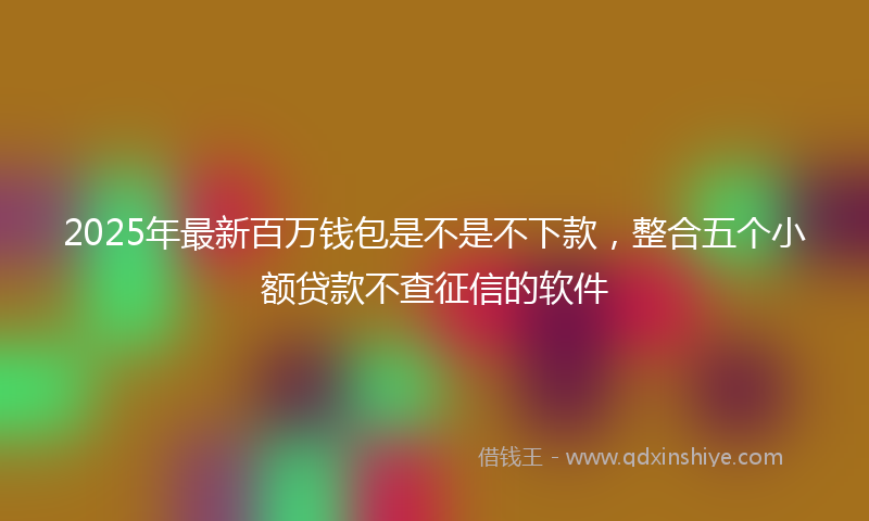 2025年最新百万钱包是不是不下款，整合五个小额贷款不查征信的软件