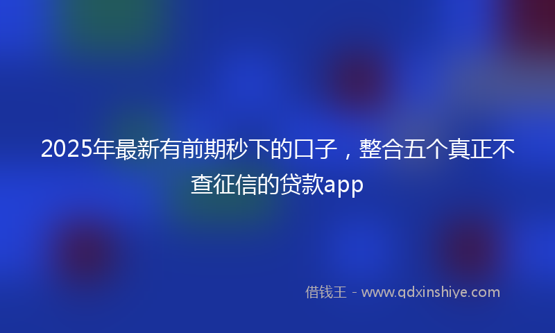 2025年最新有前期秒下的口子，整合五个真正不查征信的贷款app