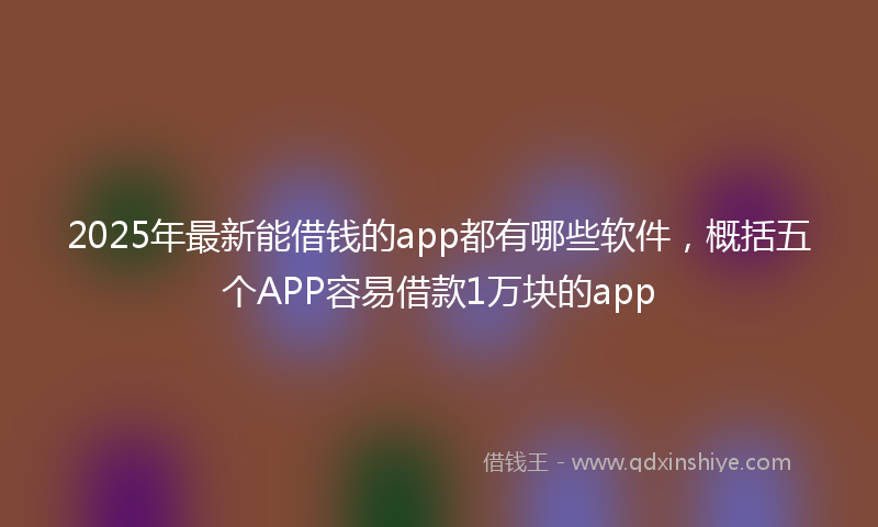 2025年最新能借钱的app都有哪些软件，概括五个APP容易借款1万块的app