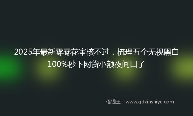 2025年最新零零花审核不过，梳理五个无视黑白100%秒下网贷小额夜间口子