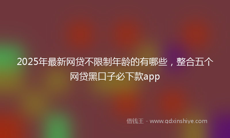 2025年最新网贷不限制年龄的有哪些，整合五个网贷黑口子必下款app
