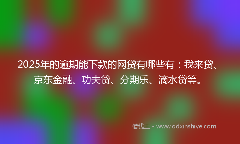 2025年的逾期能下款的网贷有哪些有：我来贷、京东金融、功夫贷、分期乐、滴水贷等。