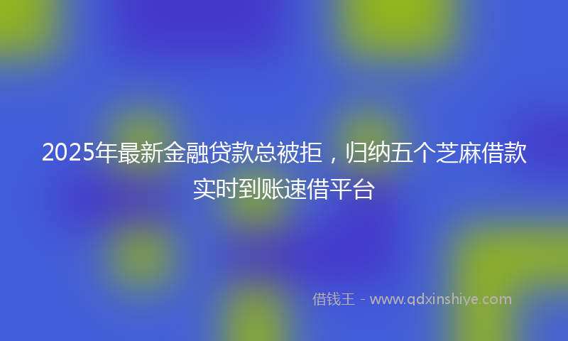 2025年最新金融贷款总被拒，归纳五个芝麻借款实时到账速借平台