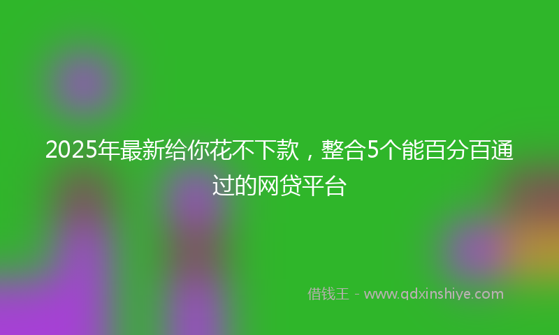 2025年最新给你花不下款，整合5个能百分百通过的网贷平台