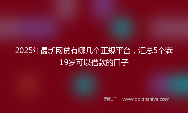 2025年最新网贷有哪几个正规平台，汇总5个满19岁可以借款的口子