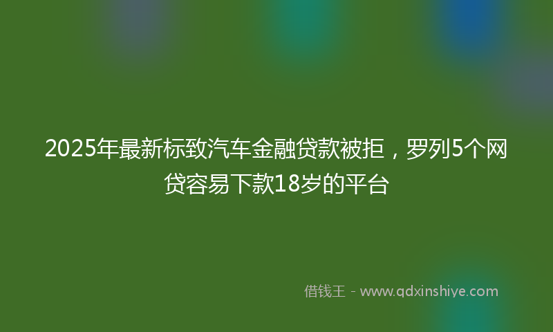 2025年最新标致汽车金融贷款被拒，罗列5个网贷容易下款18岁的平台
