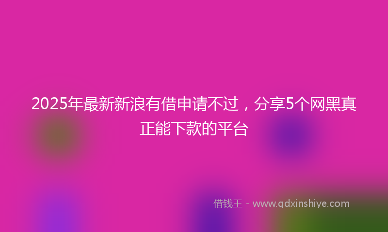 2025年最新新浪有借申请不过，分享5个网黑真正能下款的平台