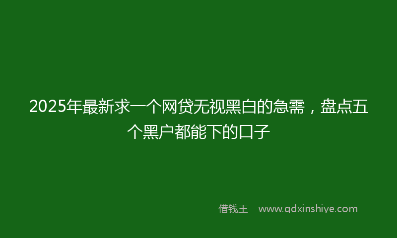 2025年最新求一个网贷无视黑白的急需，盘点五个黑户都能下的口子