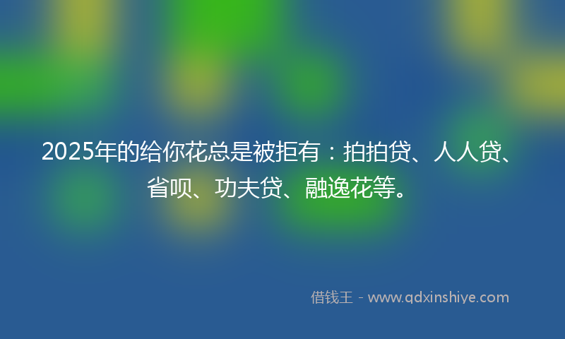 2025年的给你花总是被拒有：拍拍贷、人人贷、省呗、功夫贷、融逸花等。