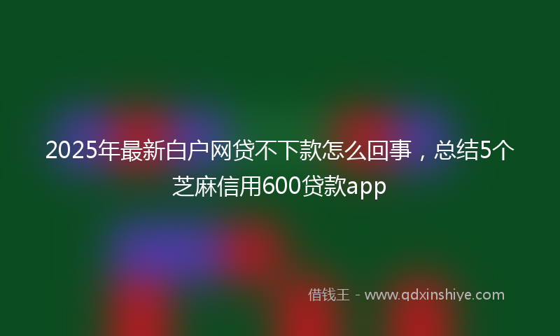 2025年最新白户网贷不下款怎么回事，总结5个芝麻信用600贷款app