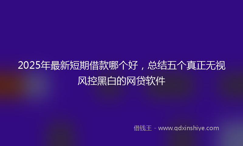 2025年最新短期借款哪个好，总结五个真正无视风控黑白的网贷软件