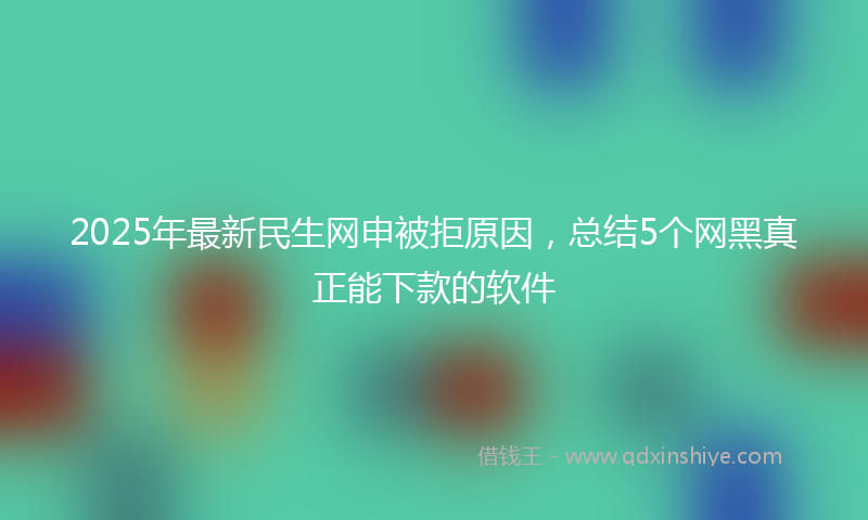 2025年最新民生网申被拒原因，总结5个网黑真正能下款的软件