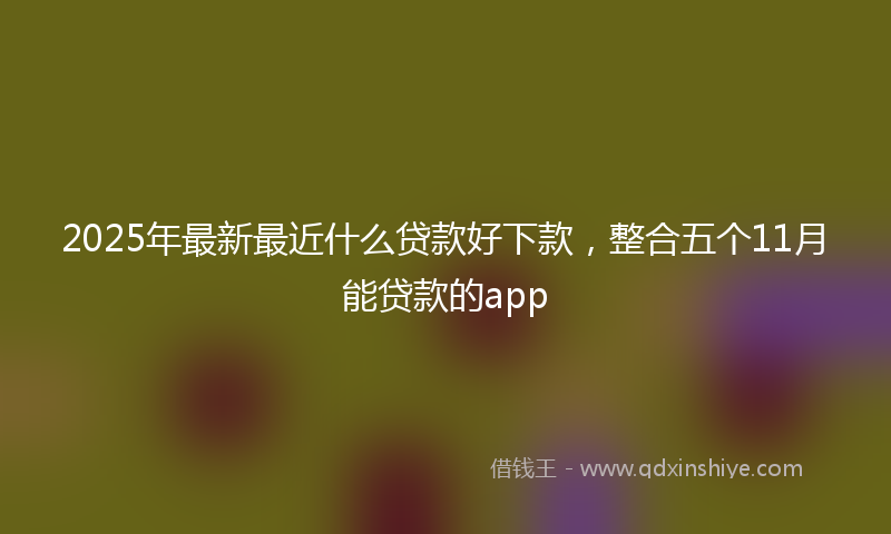 2025年最新最近什么贷款好下款，整合五个11月能贷款的app