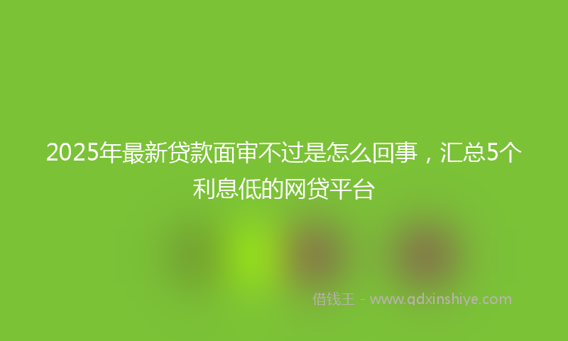 2025年最新贷款面审不过是怎么回事，汇总5个利息低的网贷平台