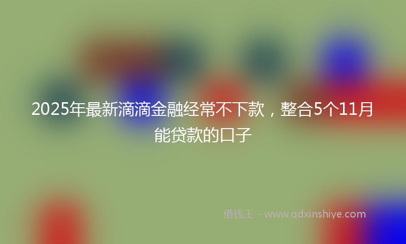 2025年最新滴滴金融经常不下款，整合5个11月能贷款的口子