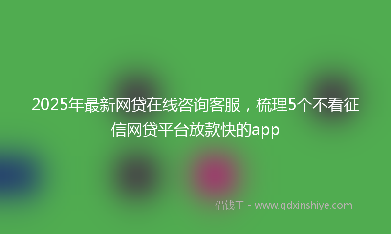 2025年最新网贷在线咨询客服，梳理5个不看征信网贷平台放款快的app
