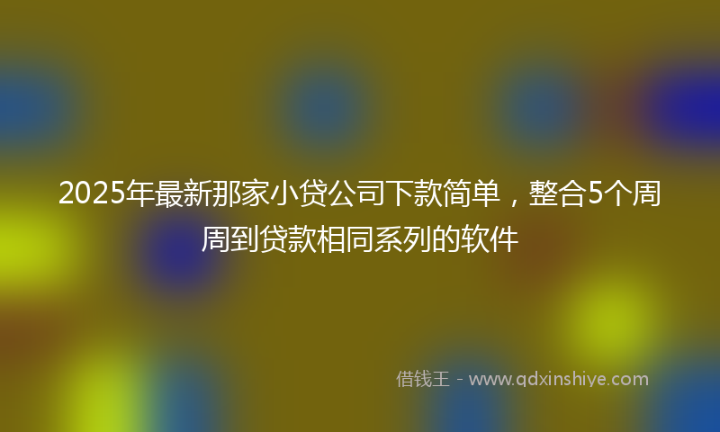 2025年最新那家小贷公司下款简单，整合5个周周到贷款相同系列的软件