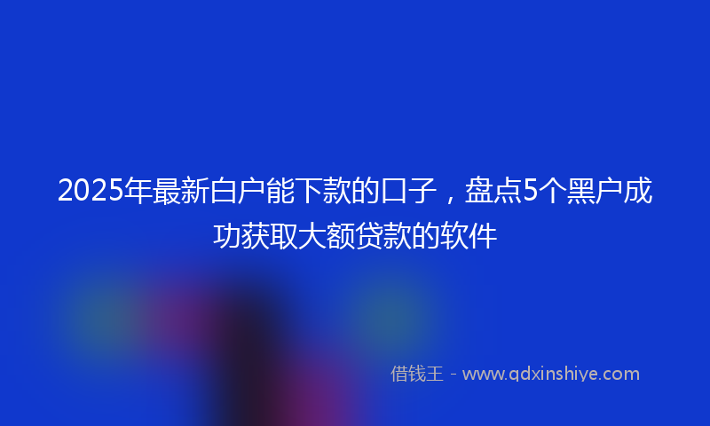 2025年最新白户能下款的口子，盘点5个黑户成功获取大额贷款的软件