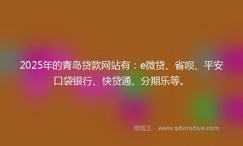 2025年的青岛贷款网站有：e微贷、省呗、平安口袋银行、快贷通、分期乐等。