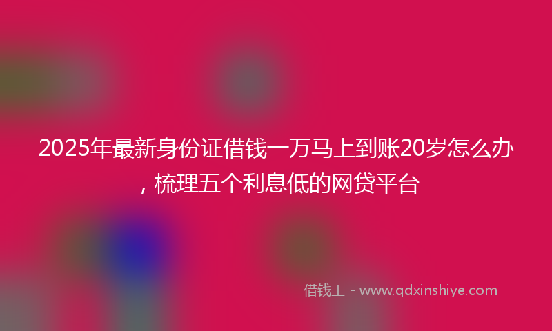 2025年最新身份证借钱一万马上到账20岁怎么办，梳理五个利息低的网贷平台